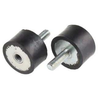 RS PRO M6 Anti-Vibration Mount Male to Female Bobbin with 67.67 daN Compression Load, 25 mm Outside Diameter, 15 mm 200-0581