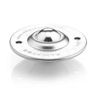 ALWAYSE Ball Transfer Unit with 25.4 mm Diameter Carbon Steel 2-Hole Flange Mount 55kg Load Capacity 302513