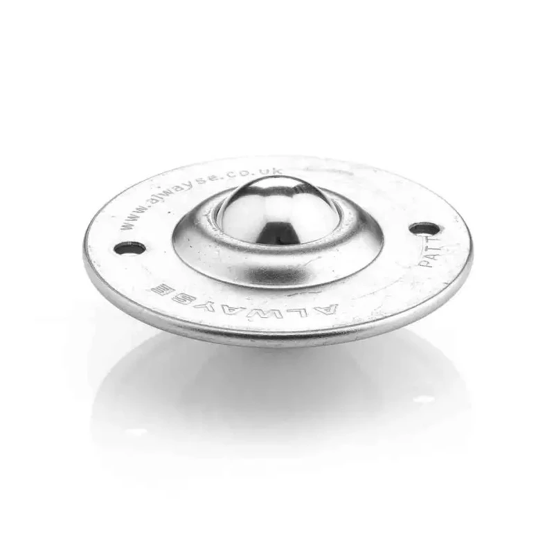 ALWAYSE Ball Transfer Unit with 25.4 mm Diameter Carbon Steel 2-Hole Flange Mount 55kg Load Capacity 302513