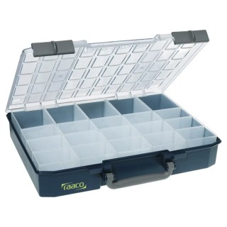 Raaco 20 Cell Black Polycarbonate Polypropylene Compartment Box 80mm x 415mm x 330mm 136334