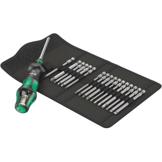 Wera Hexagon Interchangeable Standard Screwdriver Set, 15-Piece with Kraftform Kompakt Turbo Imperial Handle 05057483001