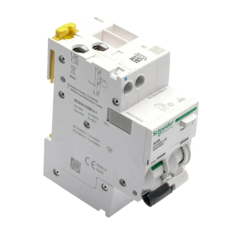 Schneider Electric Residual Current Circuit Breaker with Overload Protection 6A Current Rating 1-Pole 30mA Trip A9DE3606