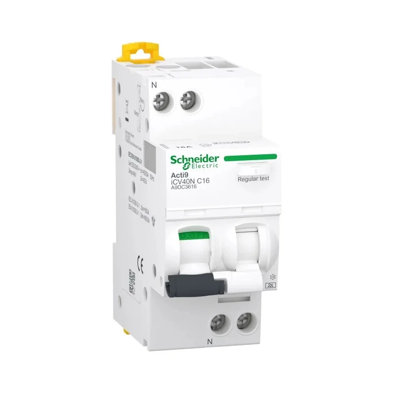 Schneider Electric Residual Current Circuit Breaker with Overload Protection, 16A Current Rating, 1-Pole, 30 mA Trip A9DC3616
