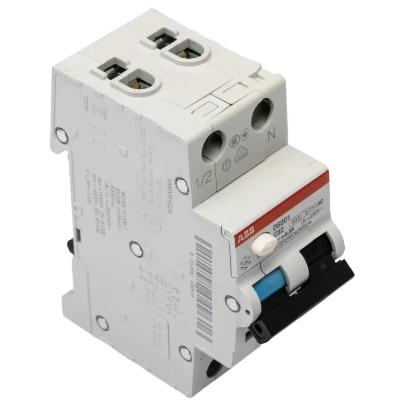 ABB Residual Current Circuit Breaker with Overload Protection 32A Current Rating 2-Pole 2CSR255080R3324 DS201 C32 AC300