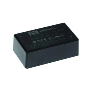 MEAN WELL High Density Small Size Medical Grade Switching Power Supply 24V DC 45W 80-264V AC MPM-45-24