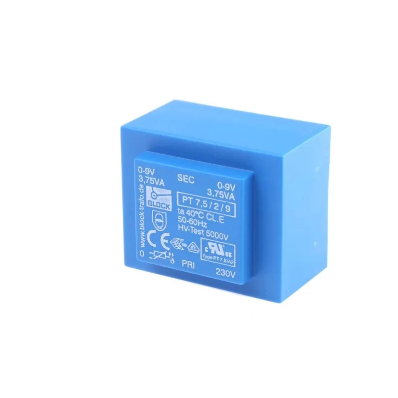 Block 7.5 VA 230 V ac to 9 V ac 2 Output Through Hole PCB Transformer PT 7.5/2/9
