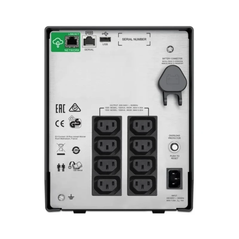 APC Smart-UPS Uninterruptible Power Supply 230V Input 1000 VA 600 W Stand Alone 8 Outlets SMC1000IC
