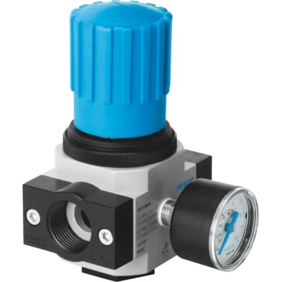 Festo D Series Pneumatic Regulator G 1/4 Port Connection, Die Cast Zinc, Nitrile Rubber, Max Pressure 16 bar LR-1/4-D-MINI