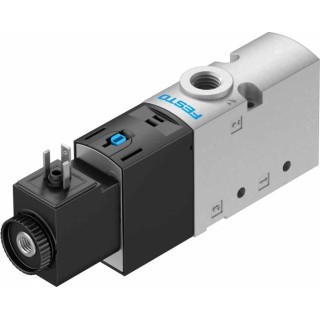 Festo 3/2 Closed Monostable Electric Pneumatic Solenoid Valve G 1/8, 24V, 2.6W, Aluminium Body VUVS-L20-M32C-MD-G18-F7-1C1