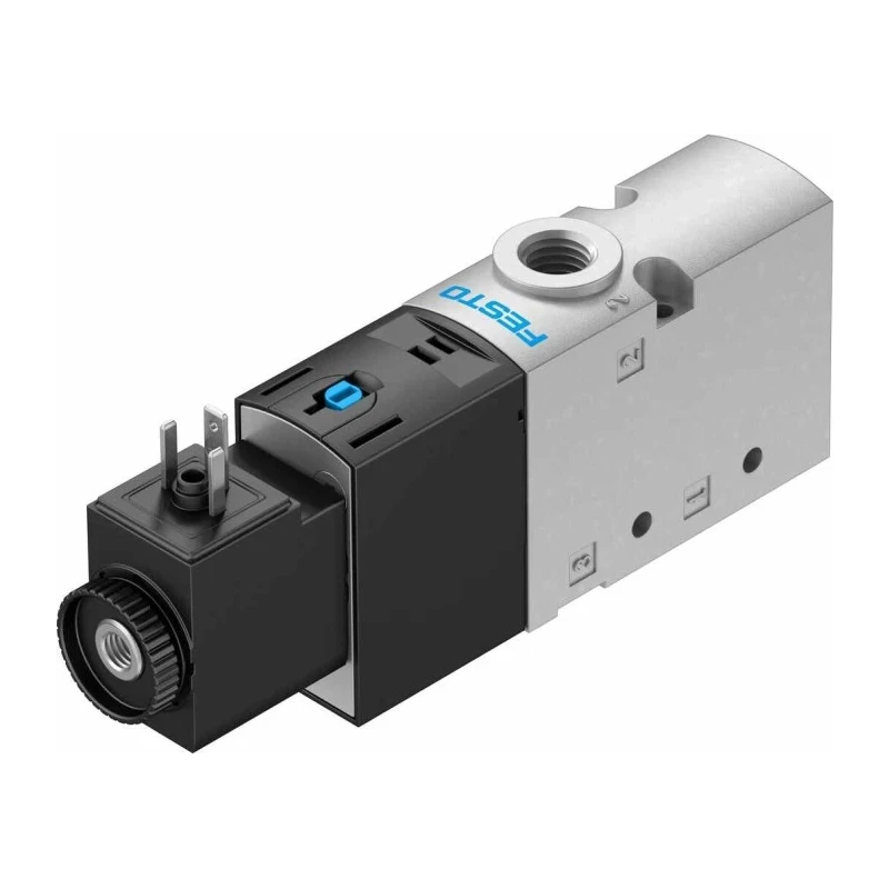 Festo 3/2 Closed Monostable Electric Pneumatic Solenoid Valve G 1/8, 24V, 2.6W, Aluminium Body VUVS-L20-M32C-MD-G18-F7-1C1