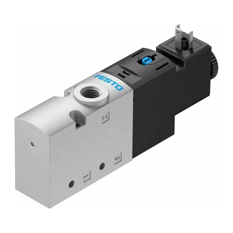 Festo 3/2 Closed Monostable Electric Pneumatic Solenoid Valve G 1/8, 24V, 2.6W, Aluminium Body VUVS-L20-M32C-MD-G18-F7-1C1