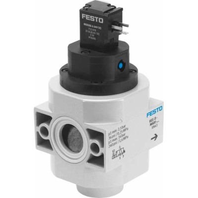 Festo Piloted Pneumatic Manual Control Valve HEE Series, G 3/8, Aluminium Body, 3/2 Closed Monostable, 16 Bar HEE-D-MAXI-24