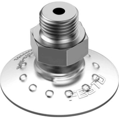 Festo 40 mm Flat Silicone Suction Cup VAS-40-1/4-SI-B 58N Holding Force, G 1/4 Vacuum Port Connection, Germany