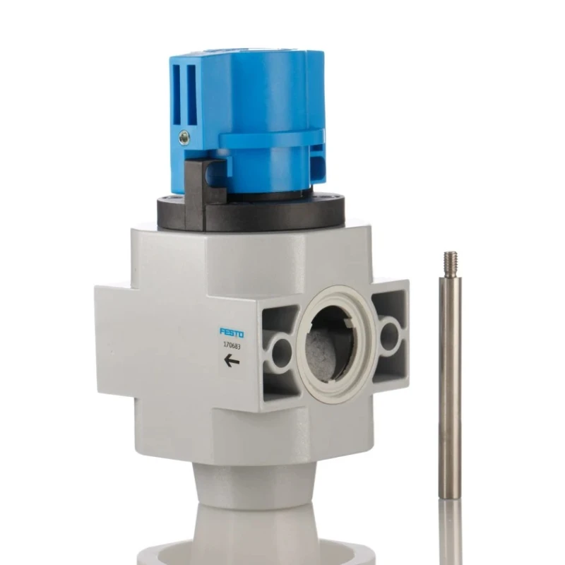 Festo Locking Shut-Off Valve Pneumatic Manual Control Valve HE Series 3/8 in, 16 bar, Die Cast Aluminium Body HE-D-MAXI