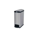 Rubbermaid Commercial Products Slim Jim Black Pedal Galvanised Steel Waste Bin 50L 1901993