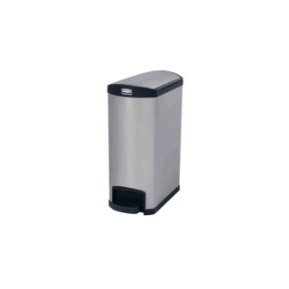 Rubbermaid Commercial Products Slim Jim Black Pedal Galvanised Steel Waste Bin 50L 1901993