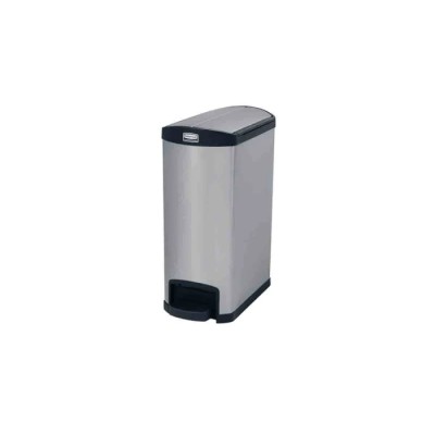Rubbermaid Commercial Products Slim Jim Black Pedal Galvanised Steel Waste Bin 50L 1901993