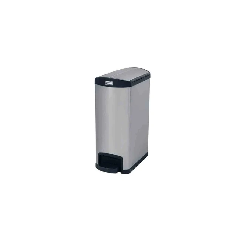 Rubbermaid Commercial Products Slim Jim Black Pedal Galvanised Steel Waste Bin 50L 1901993