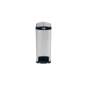 Rubbermaid Commercial Products Slim Jim Black Pedal Galvanised Steel Waste Bin 50L 1901993