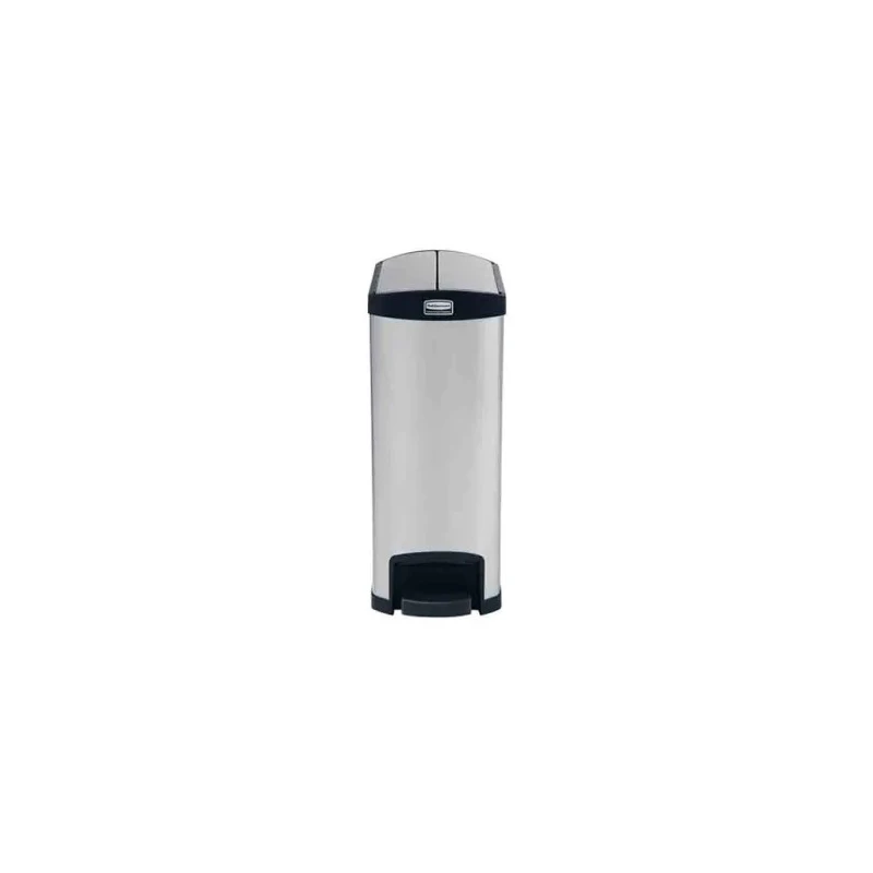 Rubbermaid Commercial Products Slim Jim Black Pedal Galvanised Steel Waste Bin 50L 1901993