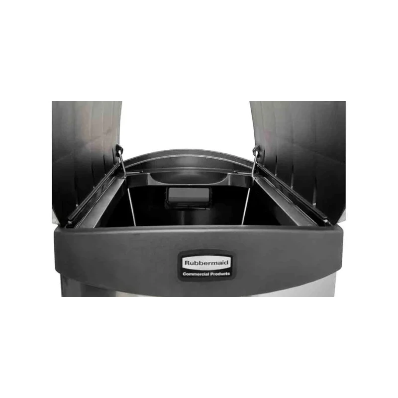 Rubbermaid Commercial Products Slim Jim Black Pedal Galvanised Steel Waste Bin 50L 1901993