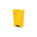 Rubbermaid Commercial Products Slim Jim Pedal Resin Waste Bin 50L Yellow 1883575