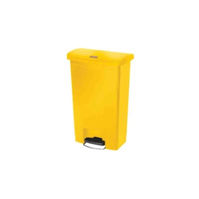 Rubbermaid Commercial Products Slim Jim Pedal Resin Waste Bin 50L Yellow 1883575