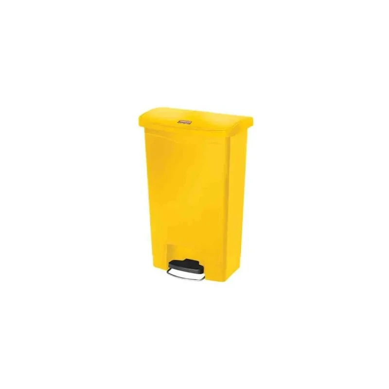 Rubbermaid Commercial Products Slim Jim Pedal Resin Waste Bin 50L Yellow 1883575