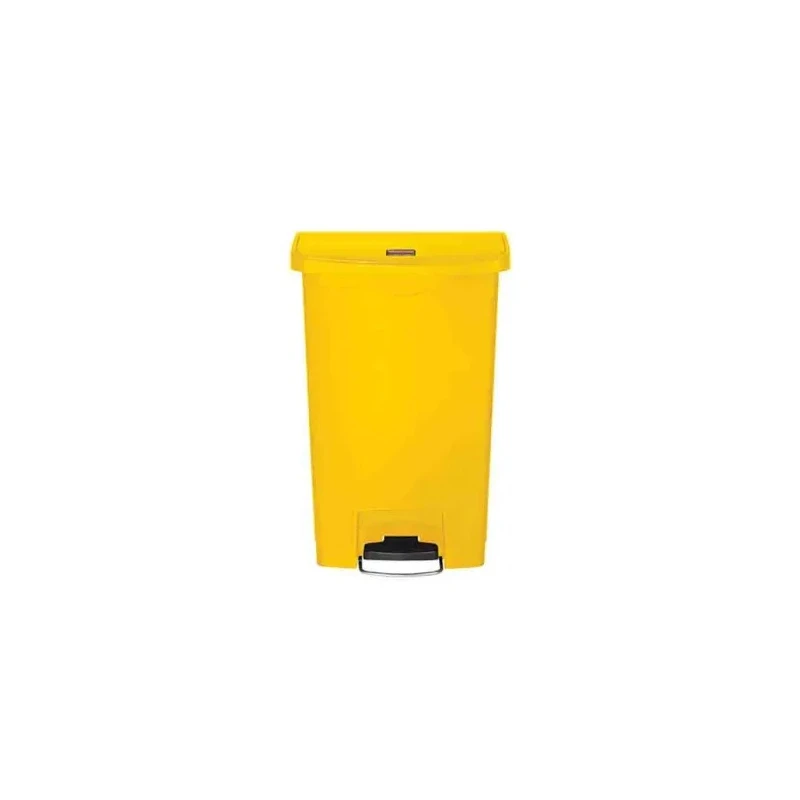 Rubbermaid Commercial Products Slim Jim Pedal Resin Waste Bin 50L Yellow 1883575