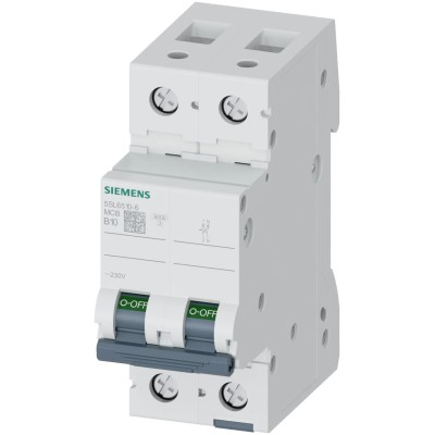 Siemens SENTRON 1-Pole Miniature Circuit Breaker Type B, 10A, 400V AC, 72V DC, 6 kA Breaking Capacity 5SL6510-6
