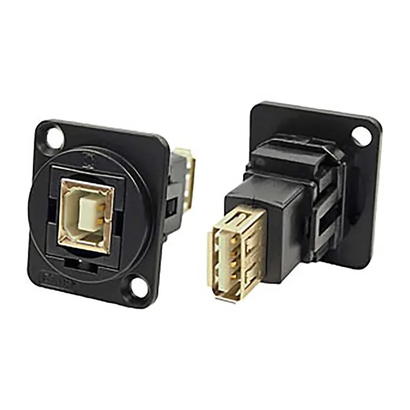 RS PRO Panel Mount Feedthrough USB Connector 1 Port Female to Female USB Type B to A USB 2.0 30V AC 1.5A 203-5573