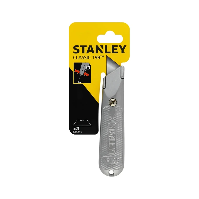 Stanley Safety Knife with Straight Retractable Blade 60 mm Utility Knife 2-10-199