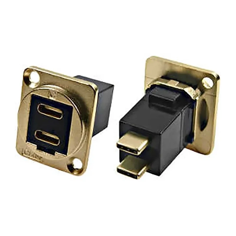 RS PRO Feedthrough USB Connector 2 Port USB Type C Panel Mount 30V AC 3A IP40 IP40