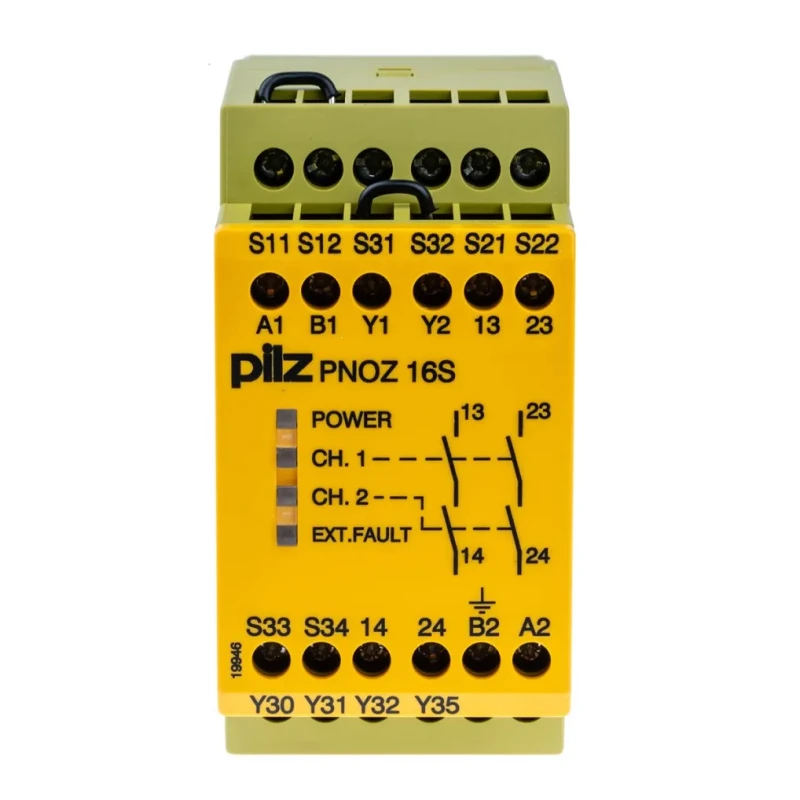 Pilz PNOZ 16S Safety Relay 2 Safety Contacts 1 Auxiliary Contact 110V AC/DC 24V AC/DC DIN Rail Mount 774073