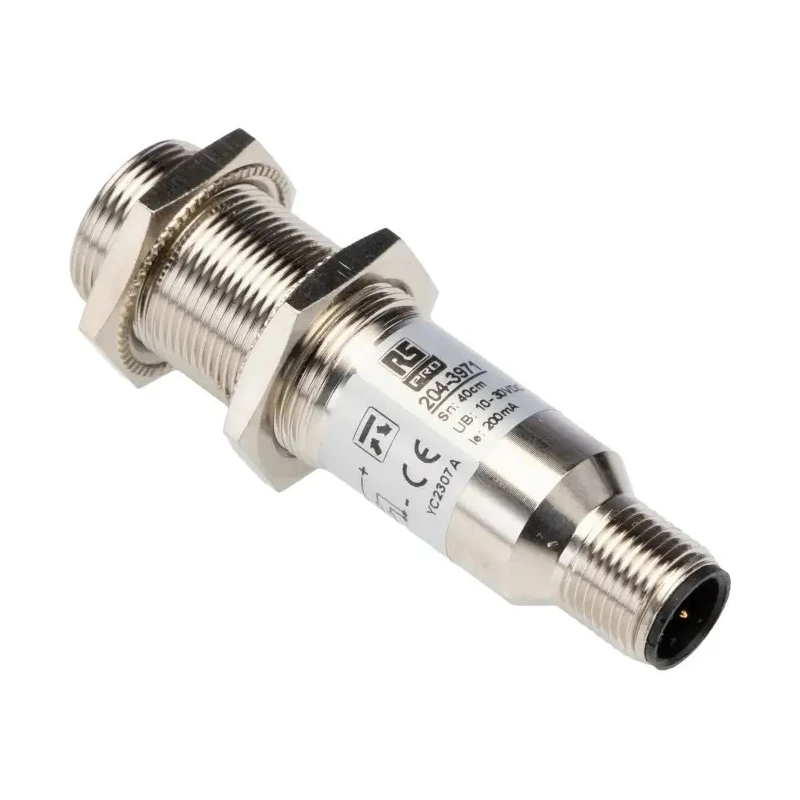 RS PRO Diffuse Reflection Photoelectric Sensor Barrel Sensor 0.4 m PNP NO/NC M12 Connector IP67 IP67