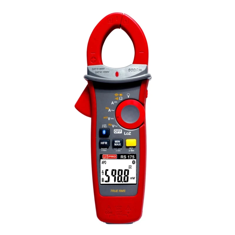 RS PRO Industrial Clamp Meter 600 A AC/DC 1000 V AC/DC True RMS Bluetooth Data Logger 175 204-8312