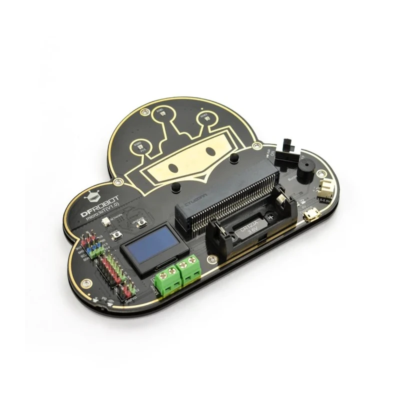 DFRobot Micro IoT Expansion Board for BBC Micro-bit with Wi-Fi, OLED, Motor Driver, Servo, Li-ion Battery Charging MBT0012