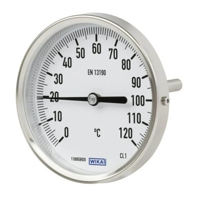 WIKA Dial Thermometer 63mm Dial Size, 120 °C Max Temperature, Threaded Back Mount 14138818