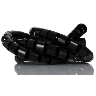 RS PRO Spiral Cable Wrap Black Polypropylene 27 mm Maximum Bundle Diameter 2m Length 204-4421