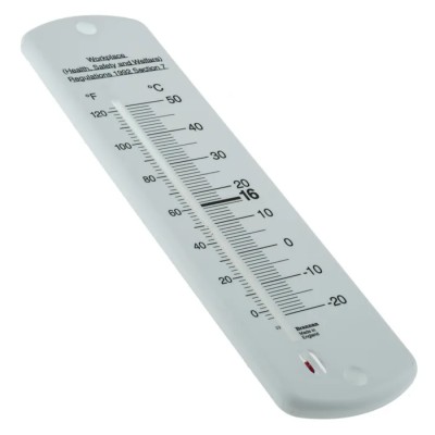 Brannan Wall Mount Glass Thermometer Red Spirit Filling ±1°C Accuracy Centigrade Fahrenheit Scale 240mm Length 65mm 14/390/3