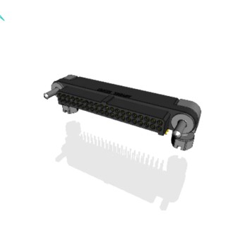 Amphenol Socapex Right Angle PCB Header 40 Contacts 1.27 mm Pitch 2 Row Shrouded MHDAS2M040YCE11