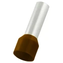 RS PRO Insulated Bootlace Ferrule, 22 mm Pin Length, 7.9 mm Pin Diameter, Brown, for 4 AWG Wire Size 206-9702