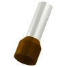RS PRO Insulated Bootlace Ferrule, 22 mm Pin Length, 7.9 mm Pin Diameter, Brown, for 4 AWG Wire Size 206-9702