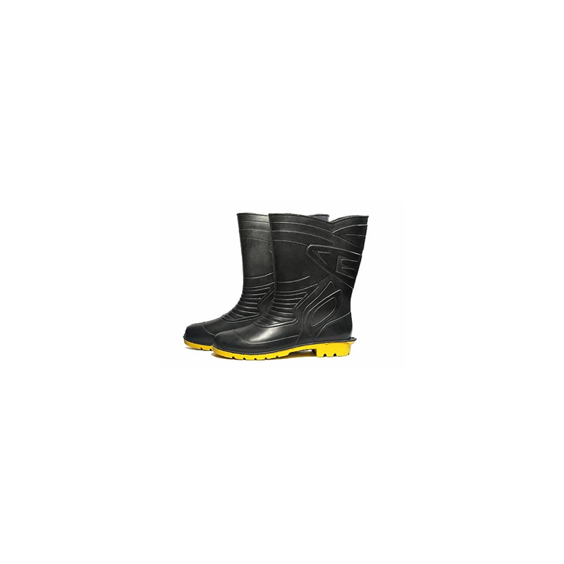 Buy Gum Boot Size 10, Black & Yellow for Industrial Safety