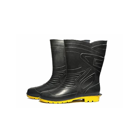 Buy Gum Boot Size 10, Black & Yellow for Industrial Safety