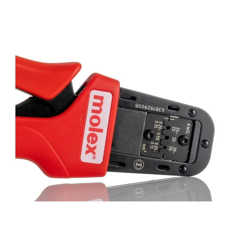 Molex Premium Grade Hand Crimp Tool Ergonomic Ratchet Mechanism Interchangeable Dies Sweden 638192900