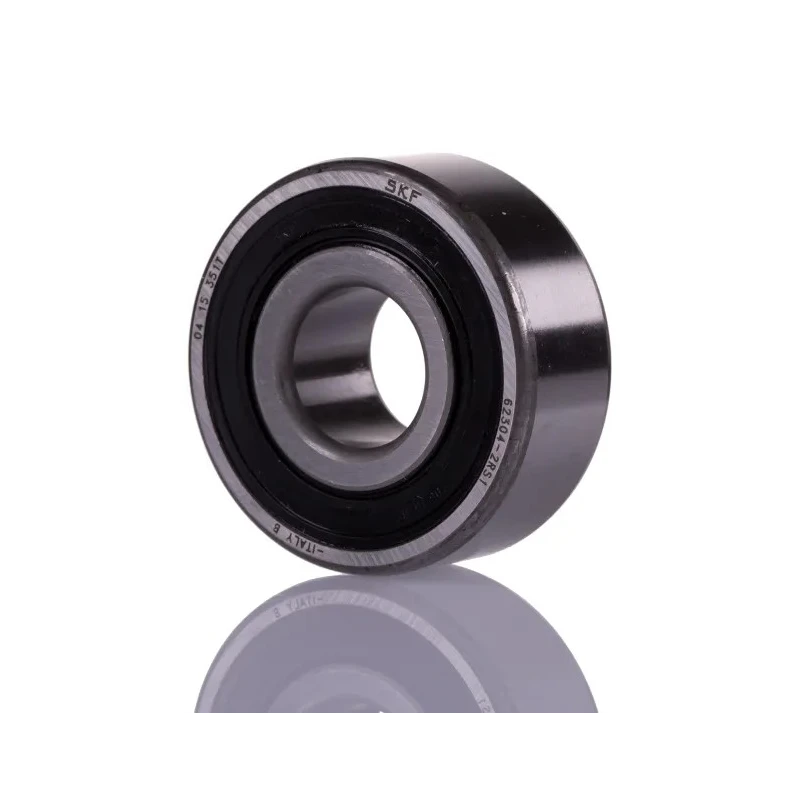 SKF Single Row Deep Groove Ball Bearing 20 mm ID, 52 mm OD, Sealed, Sheet Metal Cage 62304-2RS1