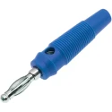 RS PRO Blue Male Banana Plug, 4 mm Connector, Screw Termination, 30V, 24A, Nickel Plating 208-0253