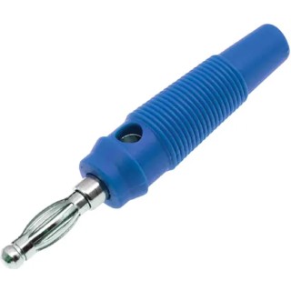 RS PRO Blue Male Banana Plug, 4 mm Connector, Screw Termination, 30V, 24A, Nickel Plating 208-0253
