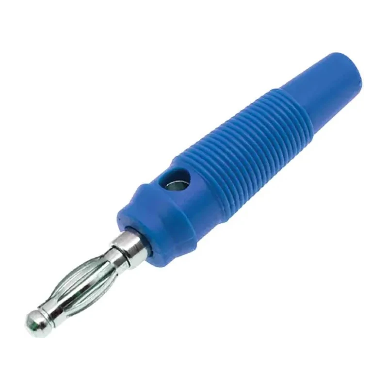 RS PRO Blue Male Banana Plug, 4 mm Connector, Screw Termination, 30V, 24A, Nickel Plating 208-0253